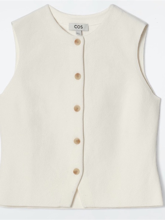 COS Tops - COS Off-White Knit Vest with Subtle Texture